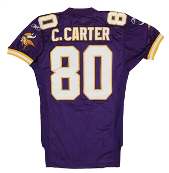 2001 Cris Carter Game Used & Signed Minnesota Vikings Home Jersey (Upper Deck & Beckett)